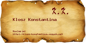 Klosz Konstantina névjegykártya
